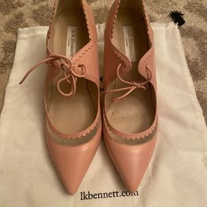 LK Bennett 37.5 7 Light Pink Leather shoes - a lot of detail to these beauties!